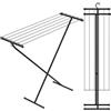 Rörets Stendibiancheria da Balcone Compact Black - Modello Salvaspazio Allungabile con Piedini Antiscivolo, Gancio Appendiabiti e 5,5 m di Superficie - 90 x 32 x 83 cm