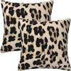 HOSTECCO Set di 2 federe per cuscini in velluto leopardato con stampa ghepardo, 45 x 45 cm, per divano, casa, soggiorno