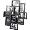 Generico Cornice 2 in 1 per Foto, Max 10 Foto Misura 10x15 cm, Appendere Parete 3D Tridimensionale, Ricordi Amore Famiglia Momenti Felici, Regalo, Colore Bianco e Nero (NERO, 54 x 49)