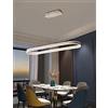 WJYCYN Lampadario ovale LED dimmerabile Luce a sospensione Tavolo da pranzo moderno Lampade da ufficio con telecomando Anello Lampada a sospensione Altezza regolabile Studio Apparecchio (L100cm, Bianco)
