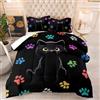 LNXSESN Copriletto Matrimoniale Gatto Nero Colorato Copriletti Microfibra Trapunte Lavabile Piumino Matrimoniale Traspirante Piumone Matrimoniale Trapunta Matrimoniale+2 Federe (50x75cm) 240x220cm