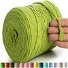 MeriWoolArt® Corda di Cotone 4mm 225m Corda Macramè Naturale, Filato Morbido per Tessuto da Parete, Macrame Fatto A Mano Parete Appeso Boho, Piume Macramè Acchiappasogni, Decorazione Macramè Fai Da Te