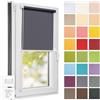 Estika Tenda a rullo semi-trasparente senza forare - 60 x 120 cm - Grigio 2 - per interni, per finestre, tessuto con protezione solare