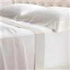 Lisola Set Completo Lenzuola Una Piazza e Mezza, Cotone e Raso, 1 Lenzuolo da Sopra 180x290cm + Lenzuolo da Sotto 120x200x30cm + 1 Federa 80x50cm, Made in Italy, Modello: Diamante, Avorio