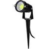 Vetrine in rete Vetrineinrete® Faretto led cob 5 watt per esterno proiettore da giardino con picchetto interrabile e staffa a parete luci da esterno luce bianca 6500 k calda 3000 k verde es06 B38 (Luce verde)