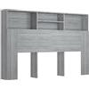vidaXL Testiera con Scomparti Grigio Sonoma 160x19x103,5 cm