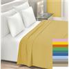 Home Tresor - Lenzuolo Sopra Piano 100% Cotone Misura 180x300 cm Certificato Oeko-Tex Lenzuola Letto Fresco e Traspirante Senza Elastico Mon Ami - Piazza e Mezza, Giallo