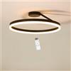LIUYU Plafoniera LED Soffitto Moderna Nero Rotonda Diametro 40 cm 24W Dimmerabile con Telecomando, Lampadario LED Design ad Anello per Soggiorno, Camera da Letto, Cucina, luce 3000K-6000K