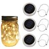 Generic 3 pezzi con coperchio ad alimentazione solare, 20 luci a LED per barattoli di vetro, muratore, giardino, cortile, portico, decorazione per feste di nozze, 2 m, senza barattoli (bianco caldo)