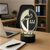 Generico Lampada in Plexiglass con Base Nera Disegno Stemma del Bari Calcio e Nome Personalizzato Decor Night Light LED Luce Camera 7 Colori