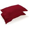 PARAMAISON Coppia Federe Cuscino Letto con Volant, Morbide Traspiranti, Set 2 Copricuscini Cotone 100% a Sacchetto, Tinta Unita | 52x82 cm Bordeaux