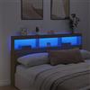Homgoday Testiera con Contenitore a LED Rovere Sonoma 180x17x102 cm, Testiere Letto, Testiera del Letto Matrimoniale, Schienale per Letto E Divano