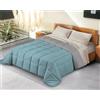 BANZAII TEXTILE INNOVATOR ONLINE Banzaii Trapunta Invernale in Ecopiuma Double Face Super Soft Una Piazza Singolo 170x260 cm Acquamarina/Grigio