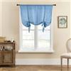 SMITHOOM Tenda a pacchetto a 1 pannello, con legatura, spessa, tinta unita, con tasche per asta, per cucina, camera da letto, bagno, lavanderia, decorazione per finestra, 120x140cm, azzurro cielo