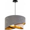Light Home LH Light-Home Milano Lampadario a Sospensione - Lampadario Industriale per Soggiorno Camera da Letto e Cucina - Lampade a Sospensione in Metallo e con Paralume di Velluto - E27 - Beige e Grigio
