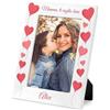 Maverton Cornice Foto - Bianca - Personalizzazione Stampata a Colori - Porta Foto in Legno - 27,5 x 21,5 cm - Portafoto da Tavolo - Cornici da Parete - regalo donna - Cuori