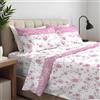 Clara Home Milano CLARA HOME Lenzuola Completo Letto Singolo 1 Piazza Colore Sailor Rosa, Lenzuola Elasticizzate per Tutte le Stagioni, Completo di Federe per Guanciali