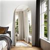 Weare Home Specchio da Terra ad Arco, 179 x 65 cm, Grande Specchio con cornice in alluminio, Appenso o appoggiato alla parete, per Soggiorno e Camera da Letto, Colore Oro