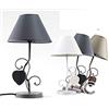 Gicos LAMPADA 35 CM DA TAVOLO COMODINO LUMETTO ABAT JOUR CUORE PENDENTE (BIANCO)