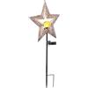 Housoutil Luce Solare da Giardino a Forma di Stella in Ferro Oro Inserimento a, Lampada LED per Esterni per Vialetti e Terrazze