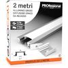 Eurocali 1x Profilo da 2 metri (2mt) in Alluminio grigio per Strisce LED Copertura Opaca - larghezza max striscia led 12,4mm - 24.7 x 7