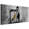 murando - Quadro Banksy Scimmia con Banane 200x80 cm 5 Pezzi Stampa su tela XXL Immagini moderni Murale Fotografia Grafica Decorazione da parete - Street Art Urban Murale i-C-0116-b-m