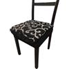 SalGiu Cuscini Sedia Con Fascia Elastica (set da 6) Fantasia Ghirigori Imbottito Sfoderabili 40x40 (Nero)