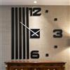 FLEXISTYLE Orologio da parete 3D fai da te in legno di quercia, grande, 100 cm, orologio da parete 3D, design moderno, EKO, decorazione per ufficio, soggiorno, XXL 100 cm, lancette bianche