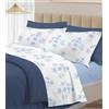 PELLECCHIA 1969 | Set Completo Letto 100% Cotone Percalle Italiano - Morbido Delicato Made in Italy Lenzuolo sopra + sotto con Angoli + Federe (Bouquet Azzurro, Matrimoniale)