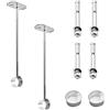 MroMax Staffa per Tenda a Soffitto 32mm/1-1/4 Pollici, Staffa per Asta da Armadio in Acciaio Inox, Supporti per Estremità di Asta per Armadio da Camera da Letto, Asta per Vestiti, Asta per Tenda da