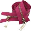 ZacLAy Cerniera Con Denti In Metallo Oro Chiaro Con Doppio Cursore Da 80/100/120Cm, Rosa di rosso, 5#, 100cm