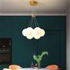 maolo Lampadario a Sospensione Moderno con Sfere Opache - Struttura Dorata, Attacco G9, Facile Installazione per Soggiorno, Sala da Pranzo o Ufficio (7 Sfere)