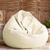 SXBCyan Fodera Poltrona a Sacco (Senza Imbottitura) Grande Fodera for Pouf in Ecopelle Esterni Chaise Lounge Salon Gioco Film sac Puff Camera da Letto Soggiorno Giardino(White,D3.3ft-Cover-Adults)