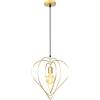 iDEGU Lampada a Sospensione E27 Plafoniera Design Creativo a Cuore Lampada da Soffitto Moderno con 3 Cuori Paralume Regolabile in Metallo Oro Lampadario per Camera dei Bambini Soggiorno Bar (30cm)