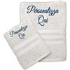 Cieffepi Home Collections SOLO MIO BASIC Set Asciugamani Viso + Ospite Personalizzato in spugna di puro cotone (Panna)