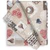 Tex family TOVAGLIA in COTONE disegno Tirolese SHABBY Rosso made in Italy - Cm. 140x360 x24 persone