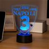 Generico Lampada in Plexiglass con Base Nera Disegno Scudetto del Napoli Calcio e Nome Personalizzato Decor Night Light LED Luce Camera 7 Colori