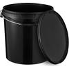 BenBow Secchio con coperchio, nero, 4 x 20 l, in plastica, per alimenti, di alta qualità