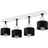 alfalux Lampada A Sospensione 4 Luci Lampada Da Soffitto LED Lampadario In Legno E Metallo Compatibile Con E27 Per Soggiorno Camera Da Letto Cucina SC60x7WE