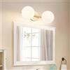 XINYASEE Lampade da specchio semplice per bagno, camera da letto, comodino, lampada da parete G9, moderna, per trucco, lampade da parete con cornice a 2, 3, 4, 5 teste, oro (2 teste)
