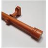 MadeInNature Bastone per tende in legno, diametro 28 mm, kit asta per tende completo con punte e staffe, lunghezza e colori a scelta (ciliegio, punta tappo, lunghezza 1,80 m)