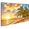islandburner Quadri Moderni Bel Tramonto sul Mare con Una Vista di Palme sulla Spiaggia Bianca di Stampa su Tela - Quadro x poltrone Salotto Cucina mobili Ufficio casa - Fotografica Formato XXL DHB