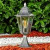 hofstein Lampada da esterno Lignac, lampada di base in stile antico, in fusione di alluminio nero/argento con vetri, luce di percorso 47 cm, lampada da giardino retrò/vintage, E27, IP44, senza lampadina/e
