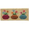 Casatessile Zerbino Mini in Cocco cm 23X53 Duplo Tappetino per Scalino Ingresso, Antiscivolo - Dis. VASI