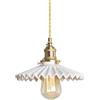 TOKTOP Lampada a sospensione con paralume in ceramica bianca, lampadario moderno in ottone per soggiorno, E27, lampada a sospensione per cucina sala da pranzo
