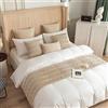 Morbuy Runner Letto Matrimoniale, Corridore Letto, Morbido Confortevole Sciarpa e Federa da Letto, Modern Alberghi Scarf Runner Decorazione (45x45 cm (Federa Jacquard),Beige)