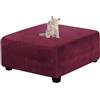 Yekuhe Velluto Copri Pouf Quadrato Elasticizzato Copri Poggiapiedi Quadrato Pieghevole Copertura Dell'Ottomano con Fondo Elastico Sofa Protettore per Soggiorno (Color : A8, Size : 75x75cm/30x30in)
