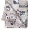 Tex family TOVAGLIA in COTONE disegno Tirolese SHABBY Beige made in Italy - Cm. 140x240 x12 persone