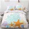 Newat, set di biancheria da letto con motivo oceano nautico e marino, set di biancheria da letto, con ruota di ancoraggio, con bussola, lampada a forma di faro, colore blu navy bianco (140 x 210 cm)