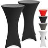 Beautissu Set da 2 tovaglie Rivestimento Elastico per tavoli da Bar & Cocktail Stella Ø80-85cm - Fodera Elastica tavolini per Eventi e Catering - Nero